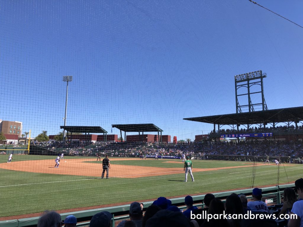 A view of Sloan Park from the 3rd base stands. 
